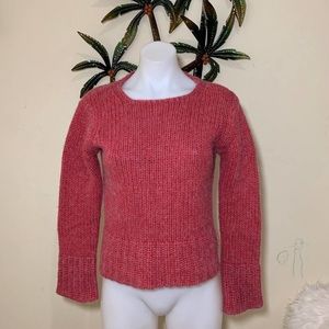 United Colors of Benetton blush knit wool crew neck sweater
